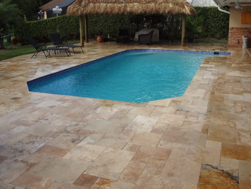 Rustic Travertine Tumbled Paver Country Classic Walnut Rustic