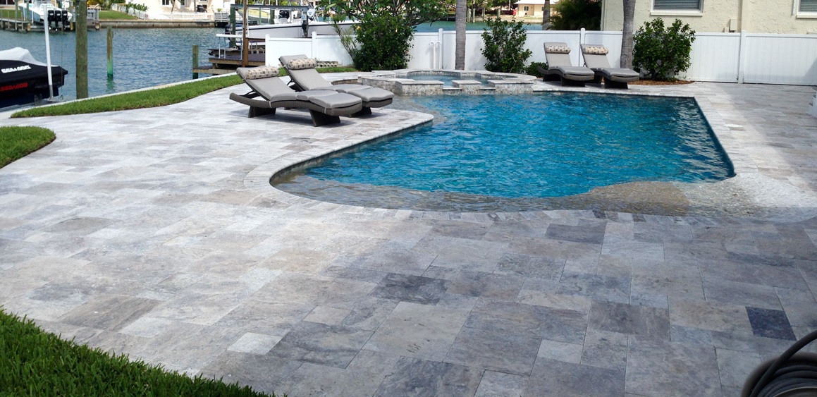 Silver Travertine Pool Coping Natural Stone Us