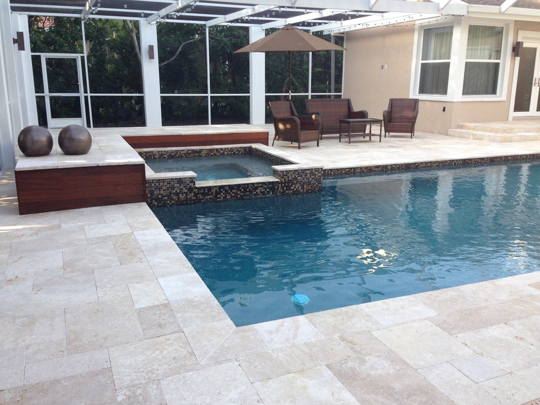 Walnut Travertine Pool Coping | Walnut Travertine Pool Deck