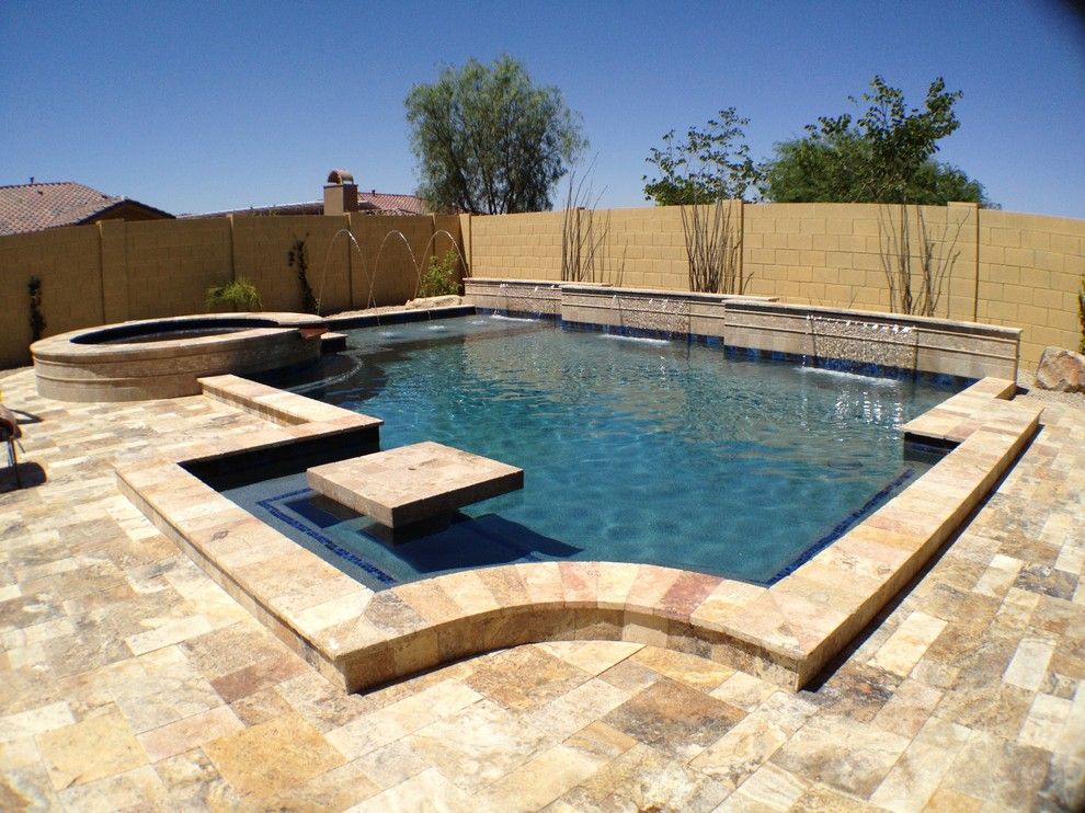 Scabos Travertine Pool Coping, Scabos Travertine Pool Deck